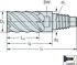 Picture of Fresa per spallamenti in metallo duro integrale MD128 • ConeFit • metrico • Angolo d'elica 50° • Tipo N 50